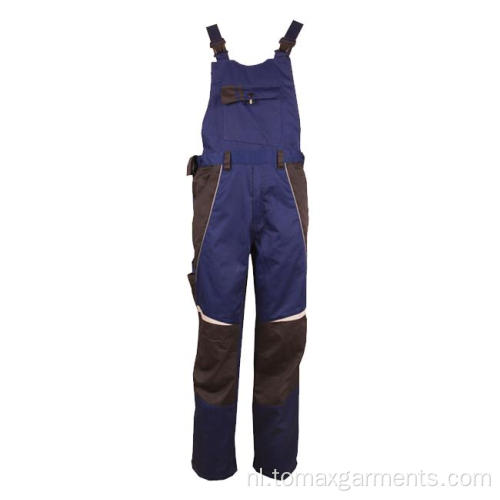 Donkerblauwe Bib-broek van 65% polyester, 35% katoen